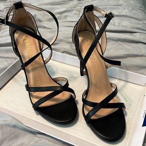 Black strappy heels